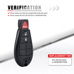 3 Button Entry Keyless Key Fob with Blade Compatible for Dodge RAM 1500 2500 Keyless Entry Remote Replacement for M3N5WY783X IYZ-C01C  Wholesale KR-D3RA-10 3 Button Entry Keyless Key Fob with Blade Compatible for Dodge RAM 1500 2500 Keyless Entry Remote Replacement for M3N5WY783X IYZ-C01C  Wholesale KR-D3RA-10
