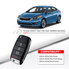 4 Button Smart Key Fob Keyless Entry Remote for Kia-Compatible with 2014- 2016 Forte OSLOKA-870T Chip:46  KR-K4SK 4 Button Smart Key Fob Keyless Entry Remote for Kia-Compatible with 2014- 2016 Forte OSLOKA-870T Chip:46  KR-K4SK