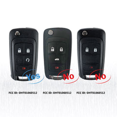 Keyless Remote Flip Car Key Fob for 2010-2019 GMC Terrain 2014-2018 Buick Encore FCC ID:OHT01060512 4 Buttons  KR-C4SC