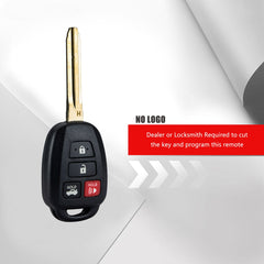 4 Button Replacement for 2014 - 2017 Toyota Corolla Keyless Remote Car Key Fob ONLY H Chip HYQ12BEL Wholesale KR-T4SH-05