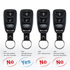 4 Buttons Keyless Entry Car Key Fob for Kia Compatible with 2007-2009 Sorento 2007-2011 Rondo PLNHM-T011 KR-K4RC