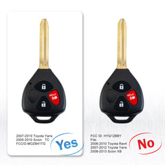 Wholesale 3 Buttons Keyless Entry Car Remote Control Car Uncut Ignition Key Fob Compatible with Toyota Replacement for 2007-2010 Yaris MOZB41TG 4D67 KR-T3SD-05