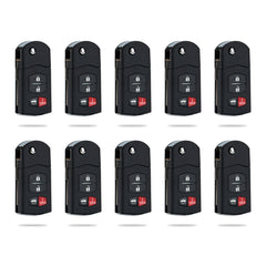 Keyless Entry 4 Button Remote Flip Key Fob for 2009-2013 Mazda 6 2010-2013 Mazda 3 2006-2015 Mazda MX-5 Miata BGBX1T478SKE12501 KR-M4SA-10