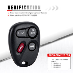 Copy of Keyless Entry Remote Control Car Key Fob Replacement for 2002-2007 Trailblazer GMC Envoy 2003 - 2008 Isuzu Ascender MYT3X6898B Wholesale KR-C4RF