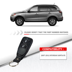 3 Buttons Car Key Fob For 2007 - 2012 Hyundai Santa Fe Remote PINHA-T038 SKU: KR-K3RE