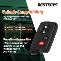 BestKeys Smart Car Key Remote Pairing Programmer Tool for Toyota Prius 2010-2015 Compatible with HYQ14ACX 5290 Need 1 Working Key for DIY    KPRO-T4RM-01