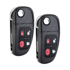 Keyless Entry Remote Flip Car Key Fob Replacement for 2002 2003 2004 2005 2006 2007 2008 JAGUAR S-Type X-Type XJ8 NHVWB1U241 CWTWB1U243 KR-G4SA