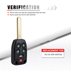 6 Button Key Keyless Entry Remote Fit for Honda Compatible with 2011 - 2014 Odyssey N5F-A04TAA KR-H6RB