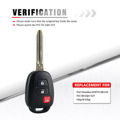 Key Fob Keyless Entry Remote Replacement for Toyota - Compatible with 2013-2016 RAV4  Remote Control - Fob for GQ4-52T Wholesale KR-T3SE-10