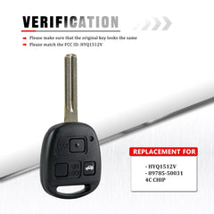 Car Key Fob Keyless Entry Remote Replacement for 2002-2005 GS430 2001-2005 IS300 HYQ1512V ID 4C Chip Wholesale KR-L3SB-05