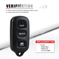 New Replacement for Toyota Compatible with 1999-2009 4 Runner,2001-2008 Sequoia Keyless Entry Remote Car Key Fob HYQ12BAN, HYQ12BBX, HYQ1512Y Wholesale KR-T4RB-10