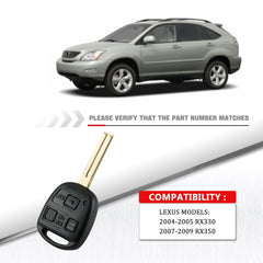 3 Buttons Key Fob Keyless Entry Remote fits for 2004-2005 RX330 2007-2009 RX350 HYQ12BBT 4D68 CHIP Wholesale  KR-L3SA-10