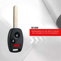 3 Button Keyless Entry Remote Control Uncut Car Ignition Chip Key Fob Replacement for Selected Honda Model FCC ID: OUCG8D-380H-A KR-H3SA