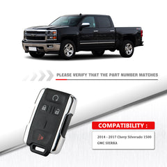 Keyless Entry Remote Control Car Key Fob for 2014 - 2017 Chevy Silverado 1500 GMC Sierra M3N-32337100  KR-C4RG