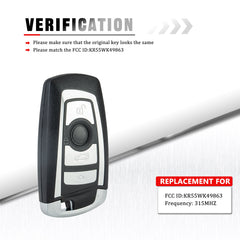 Smart Proximity Keyless Entry Car Remote Key Fob for 2009-2015 750i 2010-2015 750Li 760Li 740i KR55WK49863 KR-B4RB