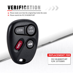 Car Key Fob Keyless Entry Remote fits for 2000-2001 Astro 1998-2001 Blazer Bravada KOBUT1BT 15732805  KR-C4RM