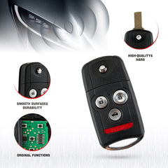 4 Buttons Keyless Entry Remote Key Fob Replacement for 2007 2008 Acura TL Flip Remote FCC ID: OUCG8D-439H-A, 850G-G8D439HA,Chip ID46 KR-A4SA