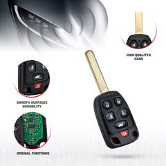 6 Button Key Keyless Entry Remote Fit for Honda Compatible with 2011 - 2014 Odyssey N5F-A04TAA KR-H6RB-10