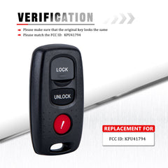 3 Buttons Car Key Fob Keyless Entry Remote Replacement for 2007 2008 2009 Mazda 3 FCC ID:KPU41794 Wholesale KR-M3RA-05