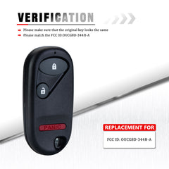 3 Buttons Keyless Entry Remote Car Key Fob Replacement for 2002 2003 2004 Honda CR-V OUCG8D-344H-A  KR-H3RA