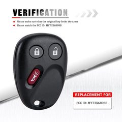 3 Buttons Car Key Fob Keyless Control Entry Remote for 2002 - 2007 Trailblazer Envoy 2004 - 2007 Buick Rainier MYT3X6898B KR-C3RE02 Tahoe Sierra Suburban Silverado Yukon Wholesale KR-C3RC-05