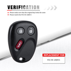 3 Buttons Keyless Entry Remote Car Key Fob Replacement for 2003-2006 Cadillac Escalade 2005-2006 Chevrolet Equinox LHJ011 Wholesale KR-C3RB-05