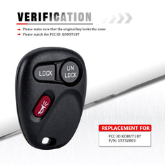 Keyless Entry Remote Car Key Vehicles Compatible for 1998-2001 Blazer Sonoma S10 2000-2001 Tahoe 15732803 KOBUT1BT Wholesale KR-C3RH-10