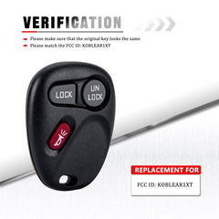 Keyless Entry Car Key Fob Vehicles That Use KOBLEAR1XT 15042968 Fit for 2001 - 2002 Tahoe Sierra Suburban Silverado Yukon Wholesale KR-C3RC-5