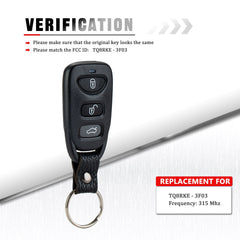 4 Buttons Car Key Fob Keyless Control Entry Remote for 2013- 2017 Hyundai Elantra GT 2011-2014 Accent TQ8RKE-3F03 KR-K4RH-10