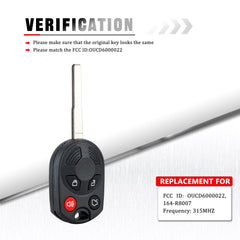 BestKeys Uncut Ignition High Security Car Key Entry Remote for 2012-2016 Escape 2011-2016 Fiesta OUCD6000022, 164-R8007 KR-F4SC-10