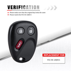 3 Buttons Keyless Entry Remote Car Key Fob Replacement for 2003-2006 Cadillac Escalade 2005-2006 Chevrolet Equinox LHJ011 Wholesale KR-C3RB-10