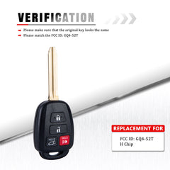 FOR 2014-2019 Toyota Highlander Keyless Entry Remote Car Key Fob GQ4-52T H CHIP WholesaleKR-T4SG-10