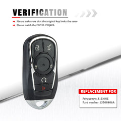 5 Button Smart Car Key Fob Replacement for 2017-2020 Buick Envision HYQ4EA 13508406A KR-C5RE