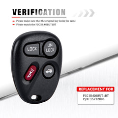 Car Key Fob Keyless Entry Remote fits for 2000-2001 Astro 1998-2001 Blazer Bravada KOBUT1BT 15732805 Wholesale KR-C4RM-05