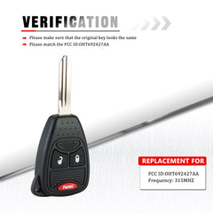 Car Key Fob Keyless Entry Remote Control Replacement for That Use 3 Button OHT692427AA KR-D3SA