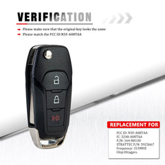 Smart Proximity Keyless Entry Car Remote Uncut Ignition Flip Key Fob for 2015-2019 Ford F-150 F250 F350 FCC ID: N5F-A08TAA KR-F3SC-05