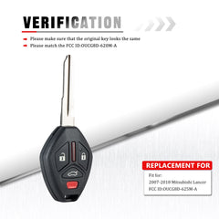 Copy of 4-BTN Car Entry Remote Key Fob Transponder Ignition Key Control Replacement Fit for 2008 2009 2010 2012 2013 2014 2015 2016 2017 Mitsubishi Lancer OUCG8D-625M-A   KR-M4SD