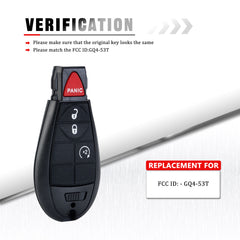 Keyless Entry Remote Start Control for 2013 2014 2015 2016 2017 Dodge RAM 1500 2500 3500 Keyless Entry Remote FCC ID: GQ4-53T KR-D4RE