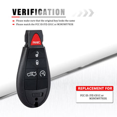 BestKeys New Replacement Car Key Fob Keyless Entry Remote for 2008 2009 2010 2011 2012 2013 Dodge Durango IYZ-C01C or M3N5WY783X KR-D5RA