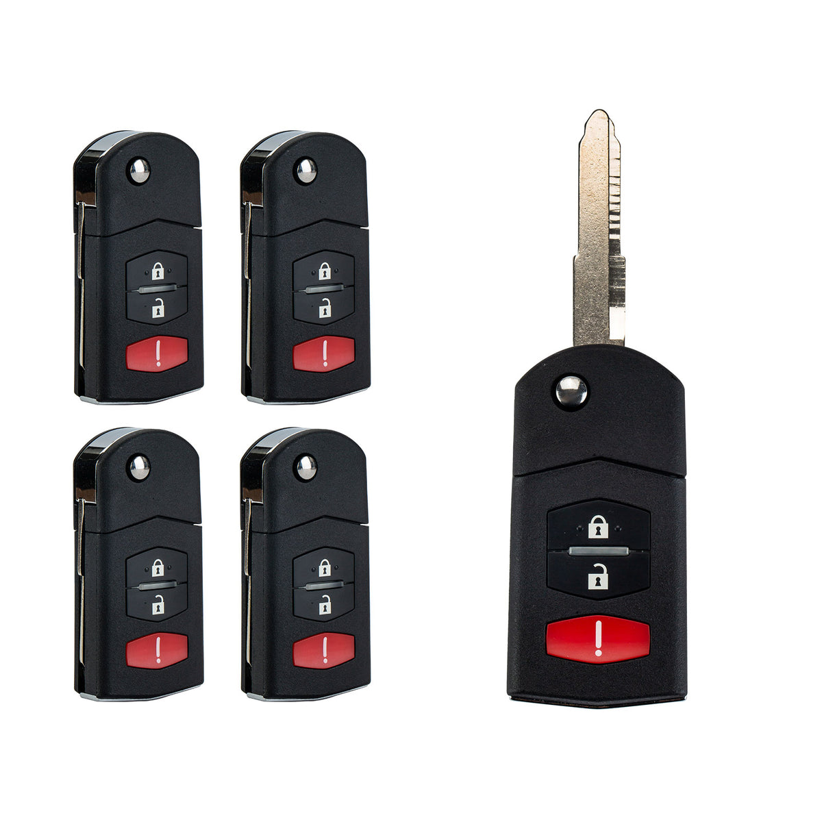 3 Button Keyless Remote Flip Key Fob Replacement for Mazda Comaptible with 2005-2010 6 Sedan 2005-2008 RX-8 FCC ID:KPU41788 Wholesale KR-M3SB-05