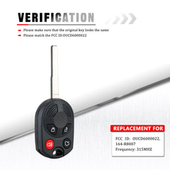 BestKeys Uncut Ignition High Security Car Key Entry Remote for 2012-2016 Escape 2011-2016 Fiesta OUCD6000022, 164-R8007 KR-F4SC