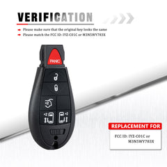 6 buttons New Replacement Car Key Fob Keyless Entry Remote for Country Caravanwith FCC ID: IYZ-C01C or M3N5WY783X KR-D6RA