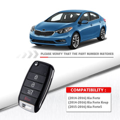 4 Button Smart Key Fob Keyless Entry Remote for Kia-Compatible with 2014- 2016 Forte OSLOKA-870T Chip:46  KR-K4SK-10