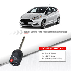 Copy of BestKeys Uncut Ignition High Security Car Key Entry Remote for 2012-2016 Escape 2011-2016 Fiesta OUCD6000022, 164-R8007 KR-F4SC-10