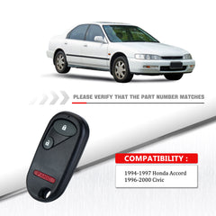 3-BTN Car Key Fob Keyless Entry Remote fits for 1994-1997 Honda Accord 1996-2000 Civic A269ZUA106 433Mhz  KR-H3RC