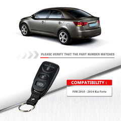 4 Buttons Keyless Entry Remote Car Key Fob for Kia Compatible with 2010 2011 2012 2013 2014 Forte PINHA-T008 Wholesale KR-K4RD-05