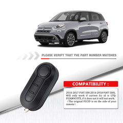 3-Button Keyless Entry Remote Lock Flip Key Fob for 2012-2016 Fiat 500L Panda 2015-2019 Ram ProMaster 1500 2500 3500 City KR-G3SE