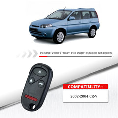 4 Buttons Keyless Entry Remote Car Key Fob Compatible with Honda Replacement for 2002-2004 CR-V (FCC ID:OUCG8D-344H-A) KR-H4RA