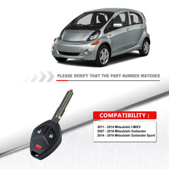 Keyless Entry Remote Key Fob Replacement for 2011 - 2014 Mitsubishi I-MeiV FCC ID:OUCG8D-625M-A 315mhz KR-M3SD