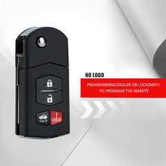 Keyless Entry 4 Button Remote Flip Key Fob for 2009-2013 Mazda 6 2010-2013 Mazda 3 2006-2015 Mazda MX-5 Miata BGBX1T478SKE12501 KR-M4SA-05